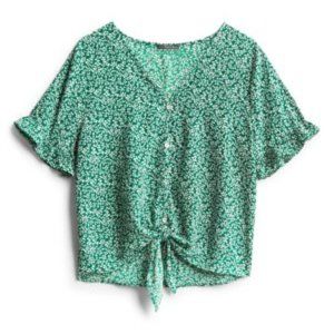 WEST KEI - Collett Tie Front Blouse - XL